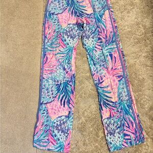 Lilly Pulitzer Pink and Blue Tropical Joggers